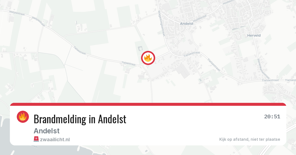 Brandmelding in Andelst — 10 aug 2026