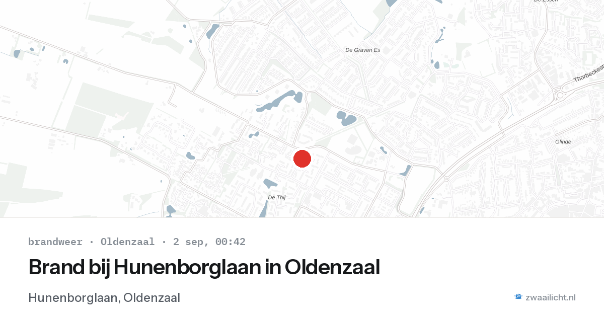 Brand bij Hunenborglaan in Oldenzaal — 1 sep 2026