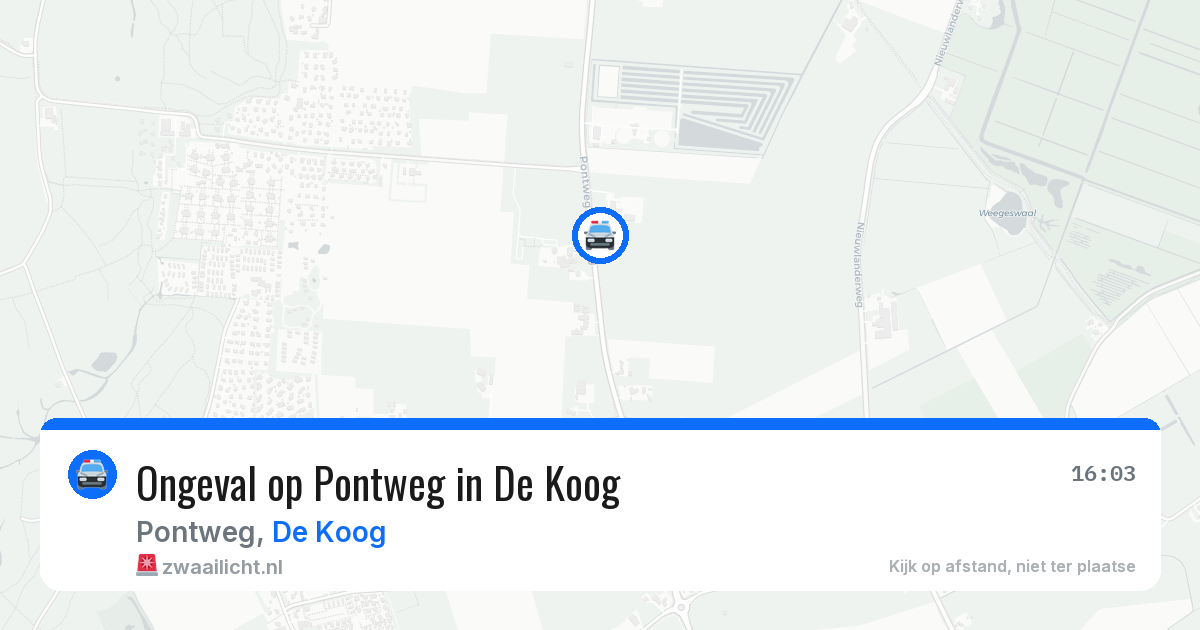 Ongeval op Pontweg in De Koog — 18 jul 2026