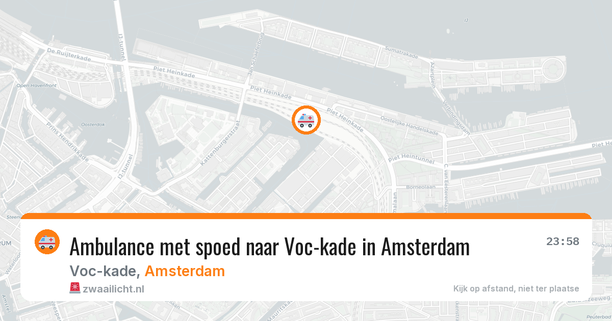 Ambulance met spoed naar Voc-kade in Amsterdam — 13 jul 2026