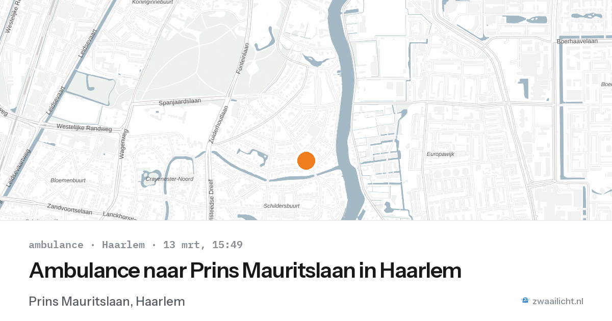 Ambulance naar Prins Mauritslaan in Haarlem — 13 mrt 2026
