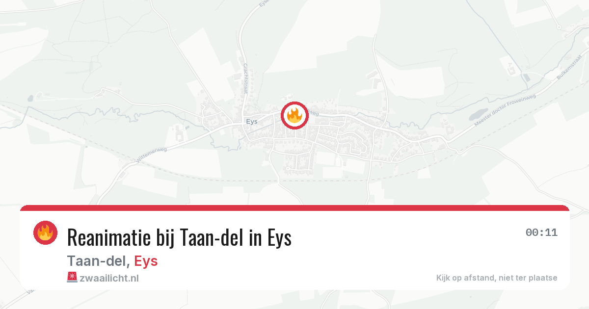 Reanimatie bij Taan-del in Eys — 11 jul 2026
