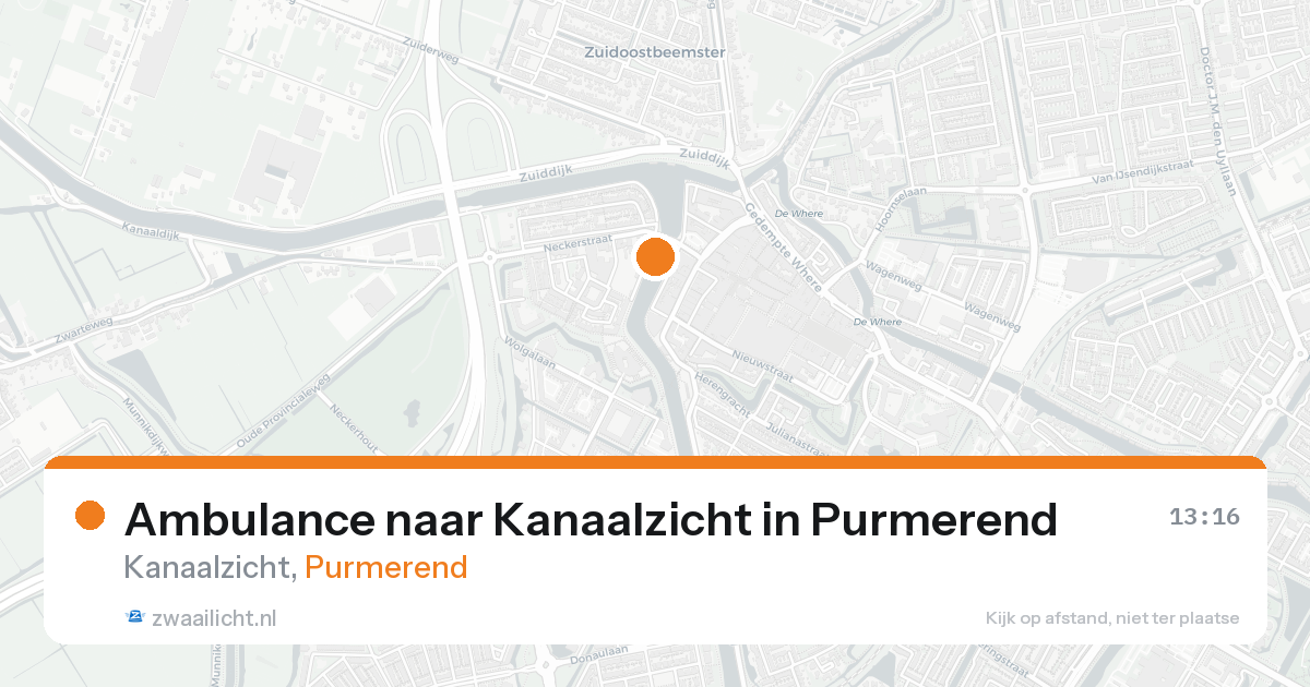 Ambulance naar Kanaalzicht in Purmerend — 4 jun 2026