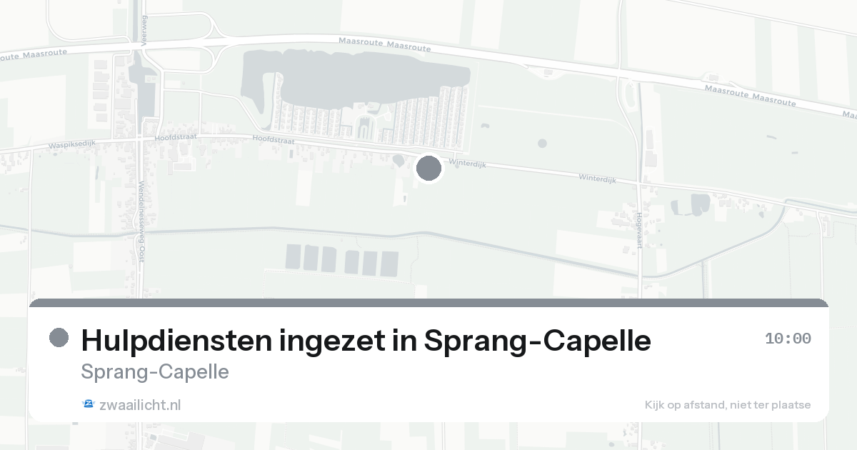 Hulpdiensten ingezet in Sprang-Capelle — 16 aug 2026 | 🚨 Zwaailicht.nl