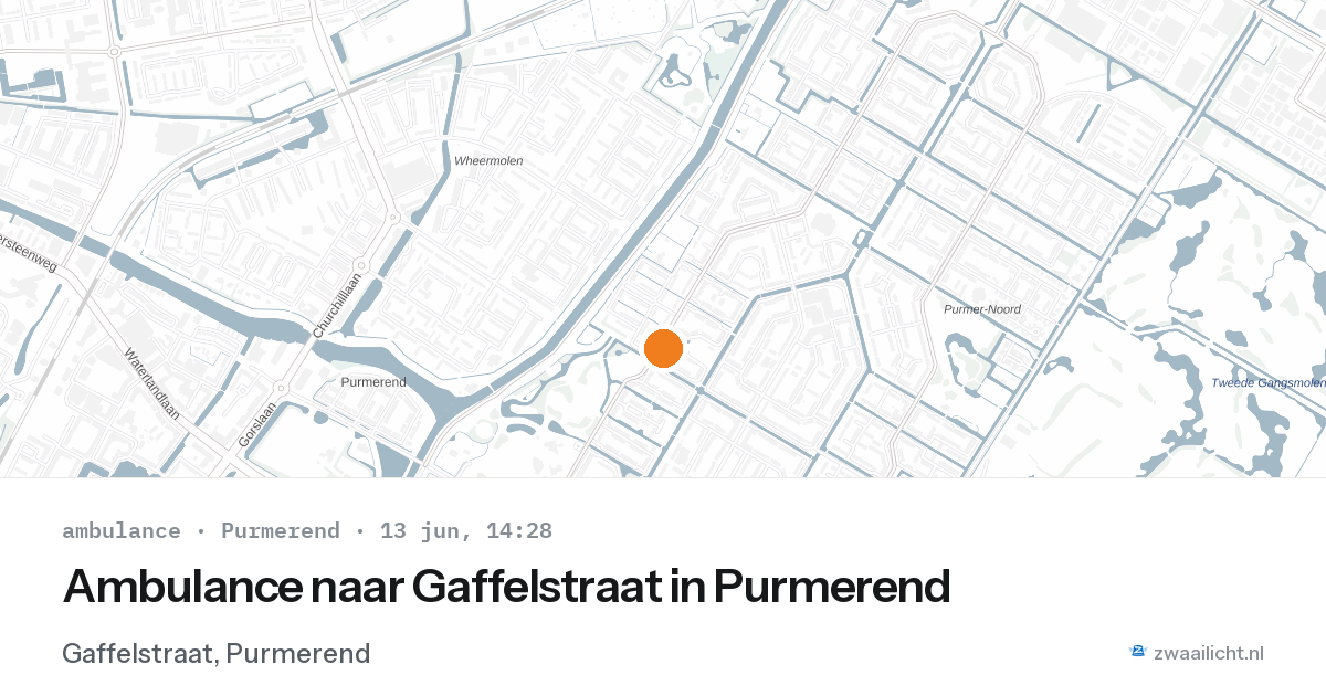 Ambulance naar Gaffelstraat in Purmerend — 13 jun 2026