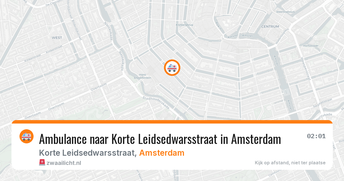 Ambulance naar Korte Leidsedwarsstraat in Amsterdam — 18 jul 2026