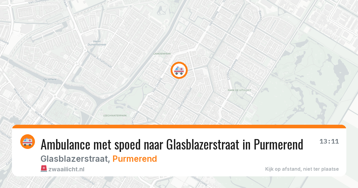 Ambulance met spoed naar Glasblazerstraat in Purmerend — 1 jul 2026