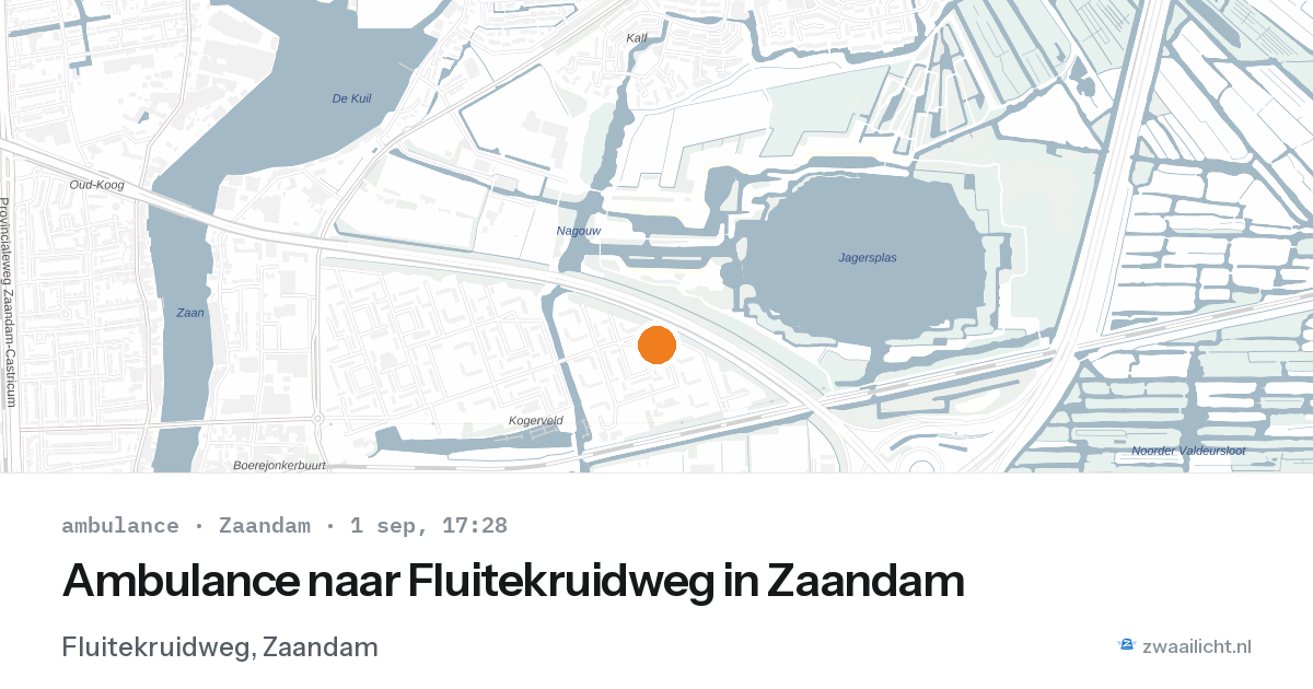 Ambulance naar Fluitekruidweg in Zaandam — 1 sep 2026