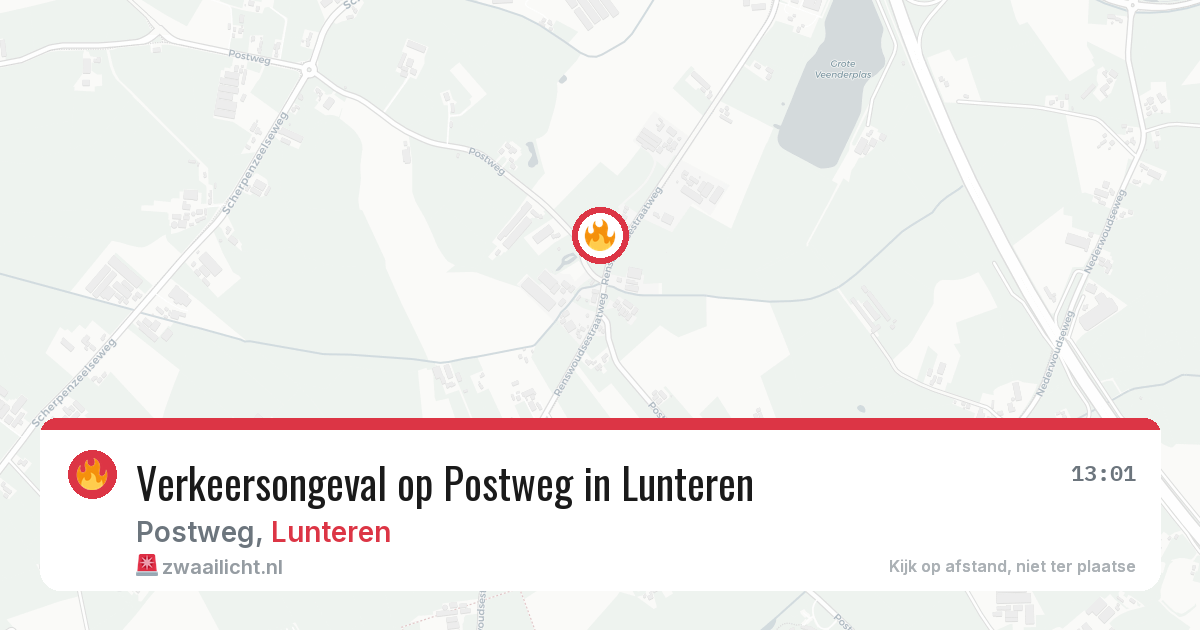 Verkeersongeval op Postweg in Lunteren — 11 jul 2026