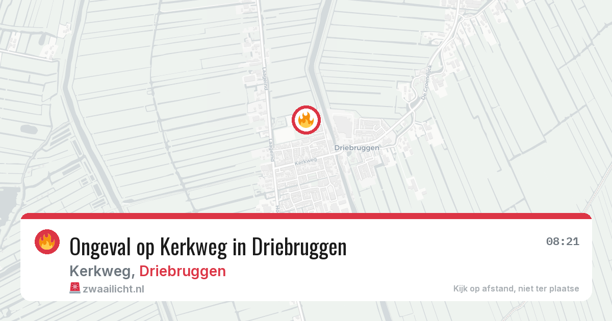 Ongeval op Kerkweg in Driebruggen — 9 aug 2026