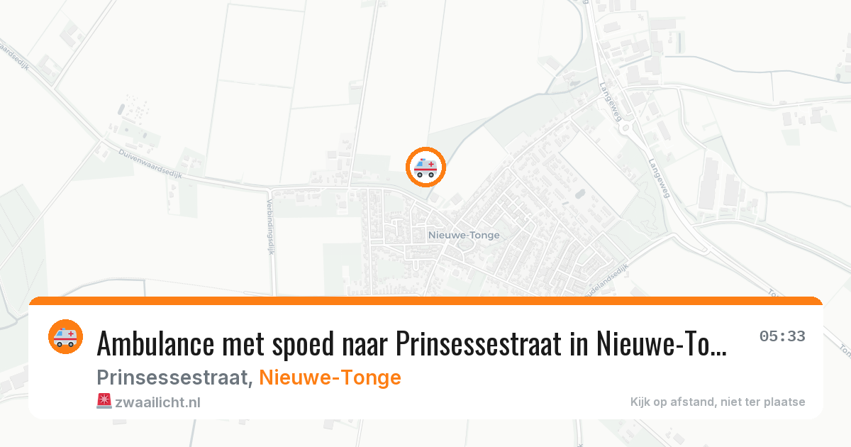Ambulance met spoed naar Prinsessestraat in Nieuwe-Tonge — 24 jul 2026