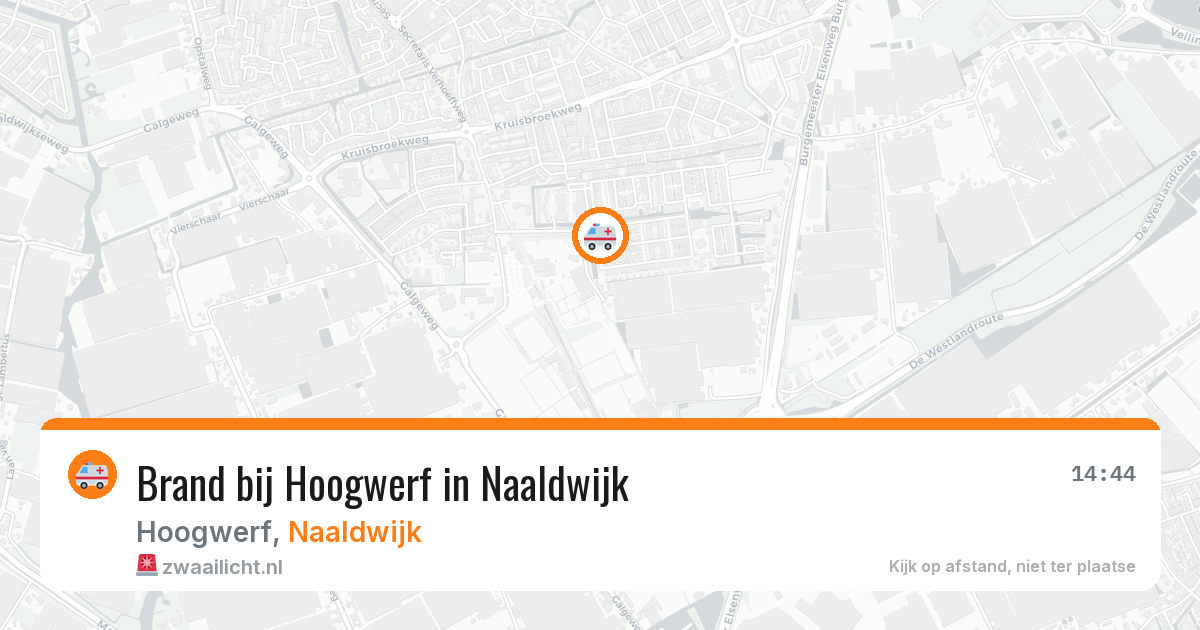 Brand bij Hoogwerf in Naaldwijk — 23 apr 2026