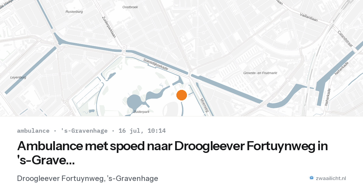 Ambulance met spoed naar Droogleever Fortuynweg in 's-Gravenhage — 16 jul 2026