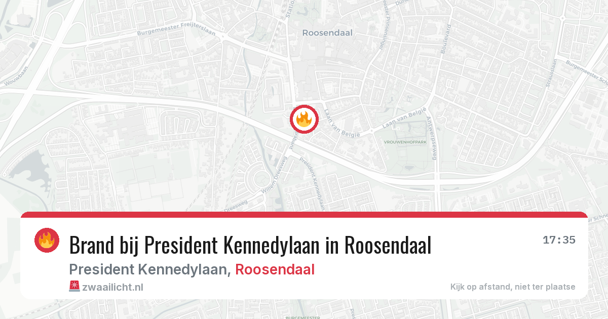 Brand bij President Kennedylaan in Roosendaal — 8 jul 2026