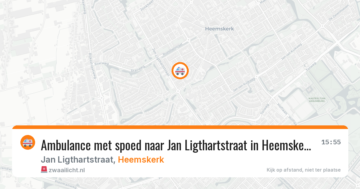 Ambulance met spoed naar Jan Ligthartstraat in Heemskerk — 13 jun 2026