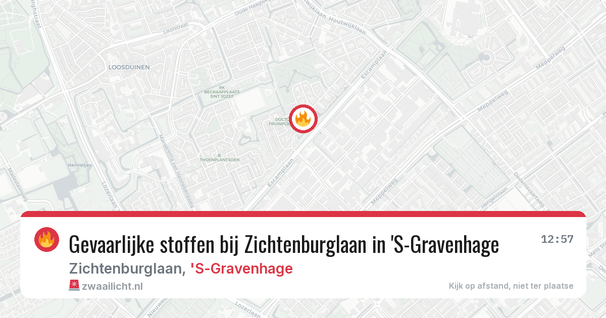 Gevaarlijke stoffen bij Zichtenburglaan in 'S-Gravenhage — 4 jun 2026