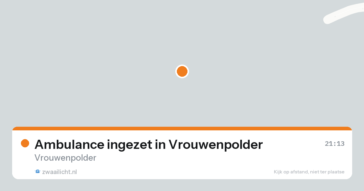 Ambulance ingezet in Vrouwenpolder — 19 aug 2026