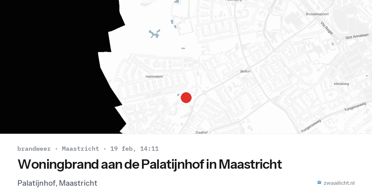 Woningbrand aan de Palatijnhof in Maastricht — 19 feb 2026