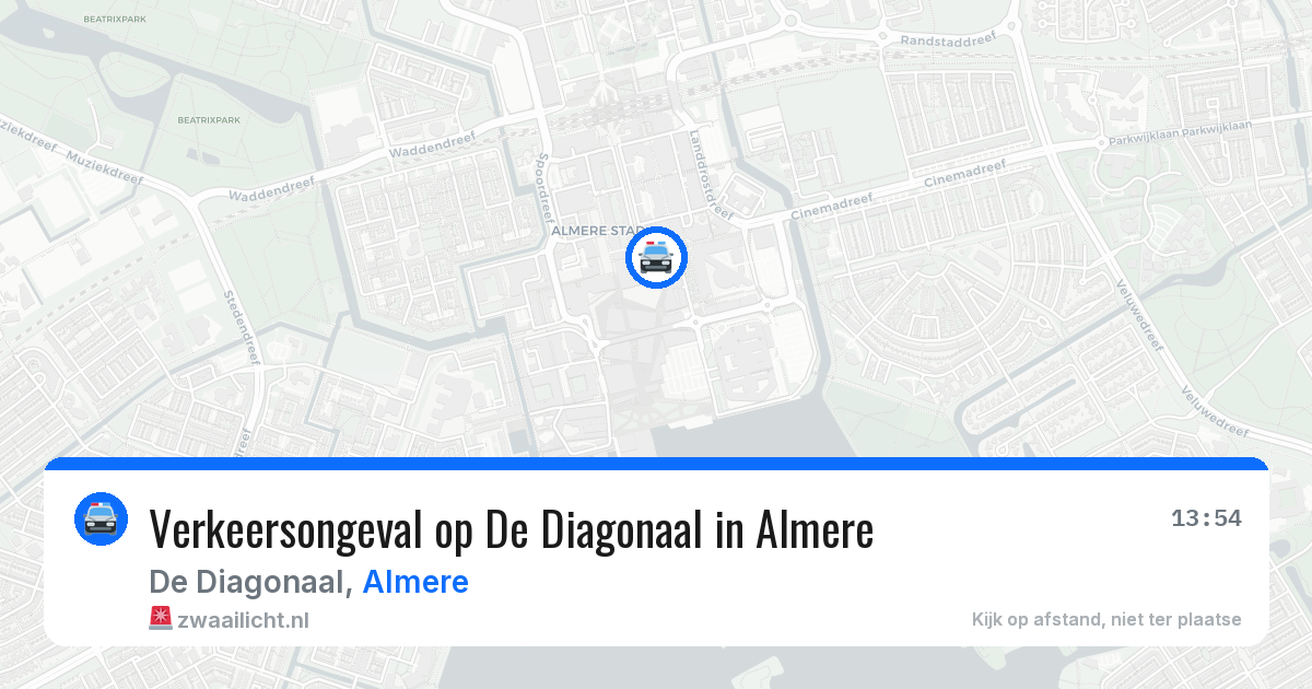 Verkeersongeval op De Diagonaal in Almere — 14 jun 2026
