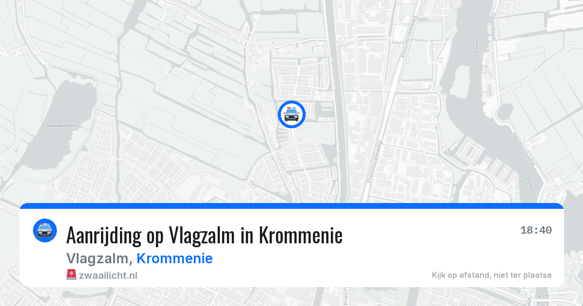 Aanrijding op Vlagzalm in Krommenie — 9 aug 2026