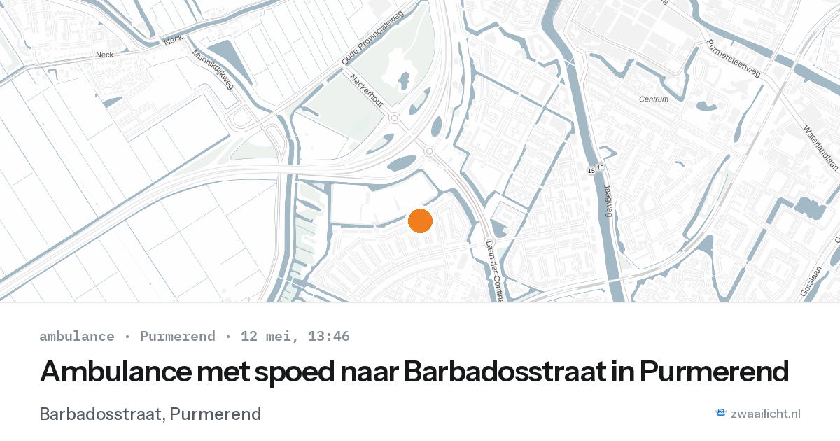 Ambulance met spoed naar Barbadosstraat in Purmerend — 12 mei 2026