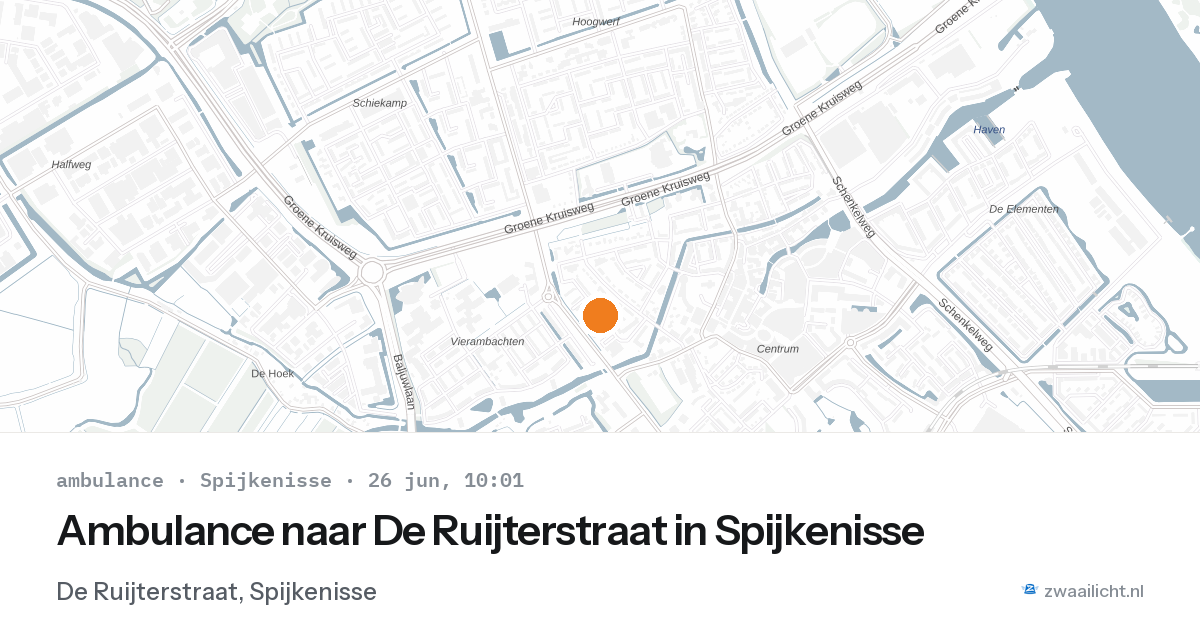 Ambulance naar De Ruijterstraat in Spijkenisse — 26 jun 2026