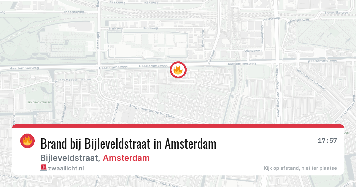 Brand bij Bijleveldstraat in Amsterdam — 21 jul 2026