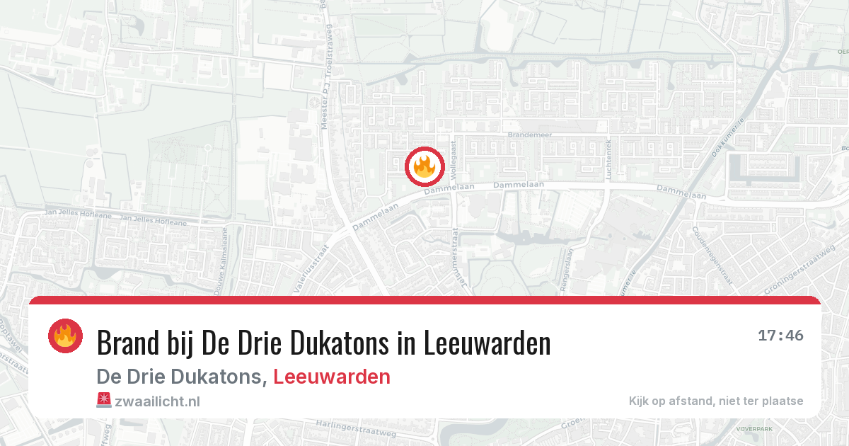 Brand bij De Drie Dukatons in Leeuwarden — 24 jun 2026