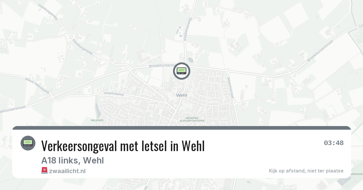 Verkeersongeval met letsel in Wehl — 28 jun 2026