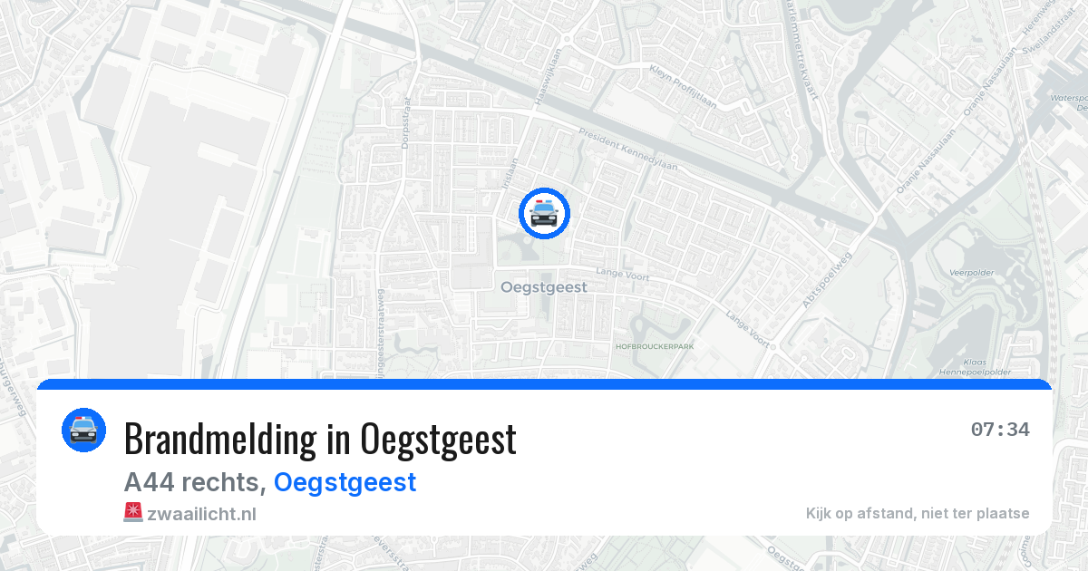 Brandmelding in Oegstgeest — 12 jul 2026