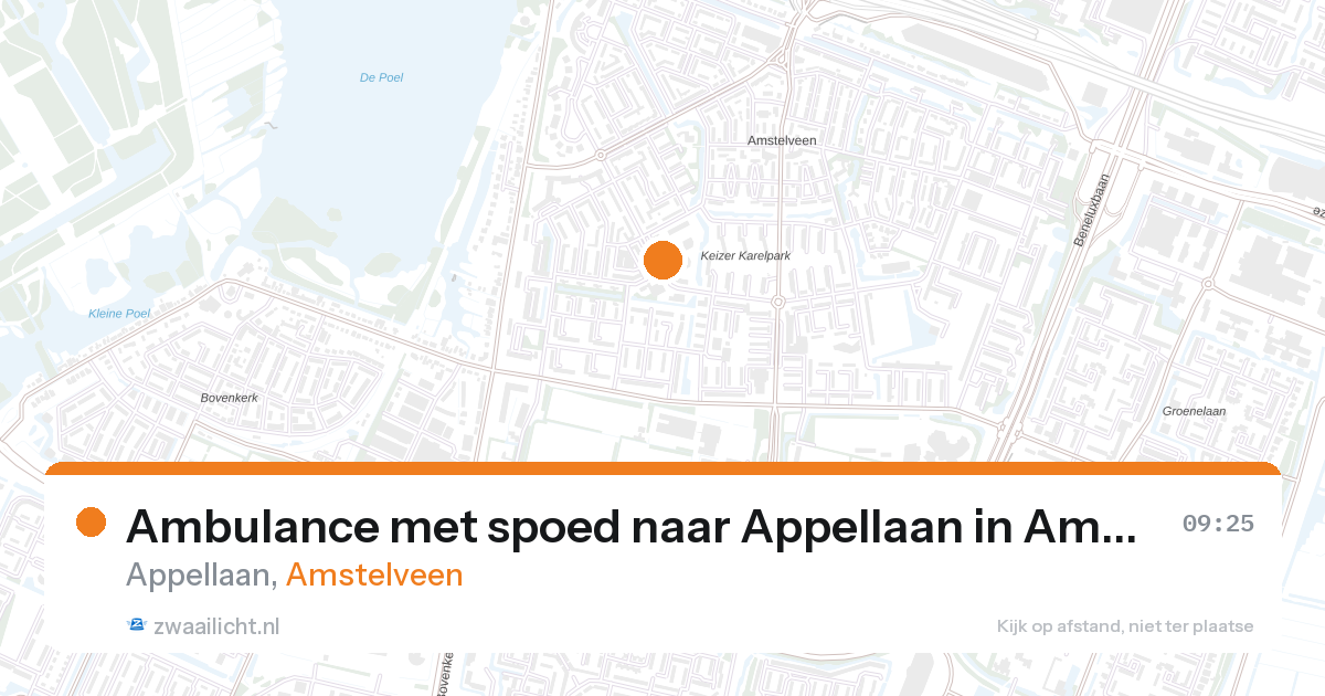 Ambulance met spoed naar Appellaan in Amstelveen — 28 aug 2026