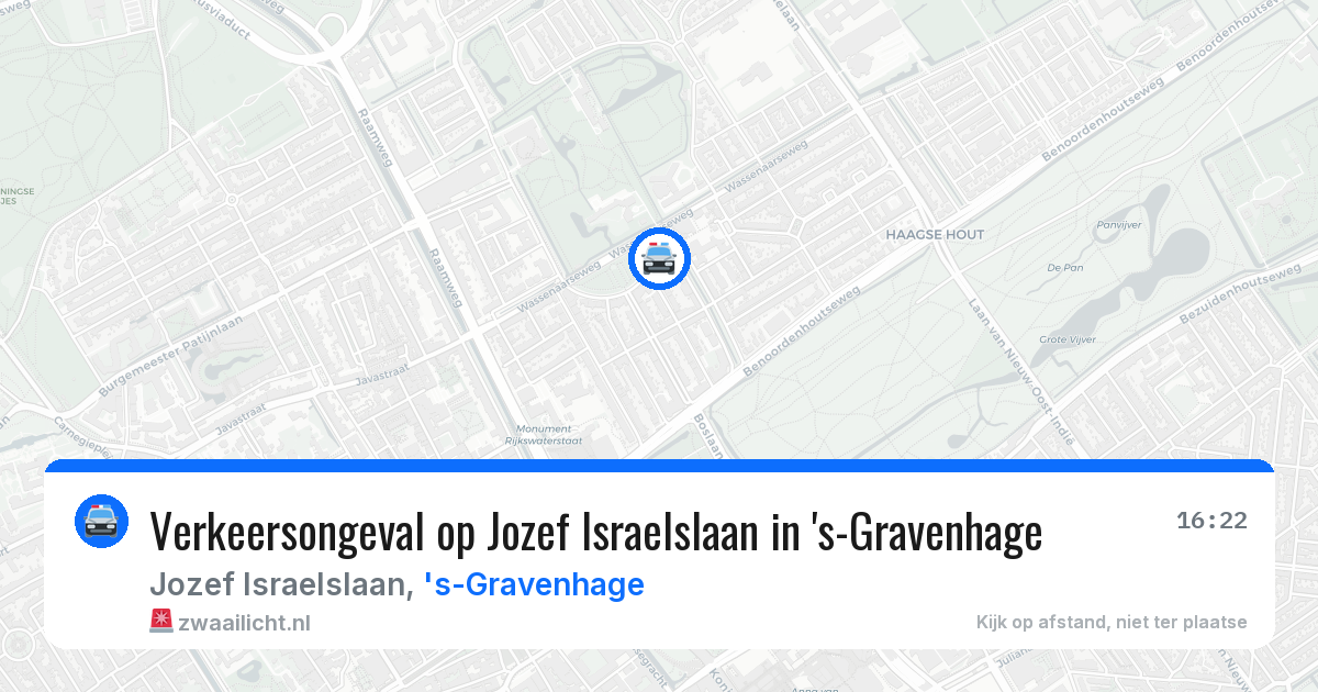 Verkeersongeval op Jozef Israelslaan in 's-Gravenhage — 19 jul 2026