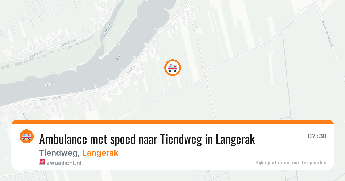 Ambulance met spoed naar Tiendweg in Langerak — 12 mrt 2026