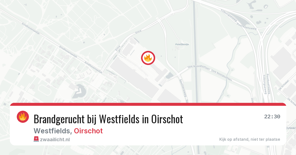 Brandgerucht bij Westfields in Oirschot — 25 mei 2026