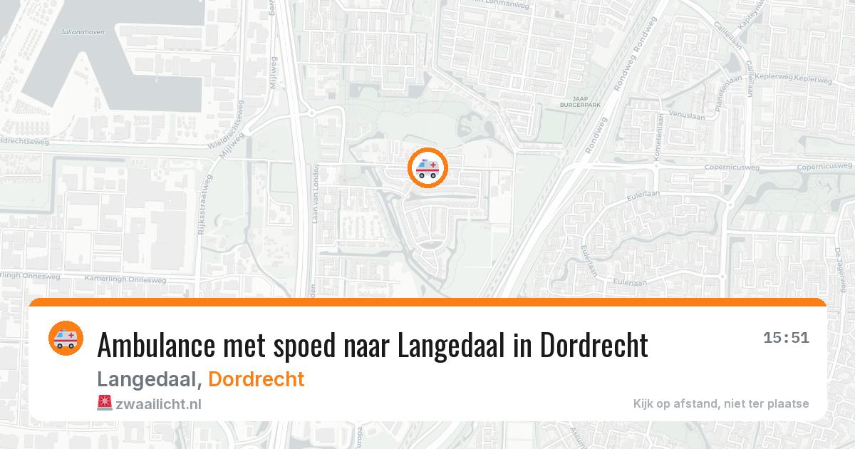 Ambulance met spoed naar Langedaal in Dordrecht — 5 jul 2026
