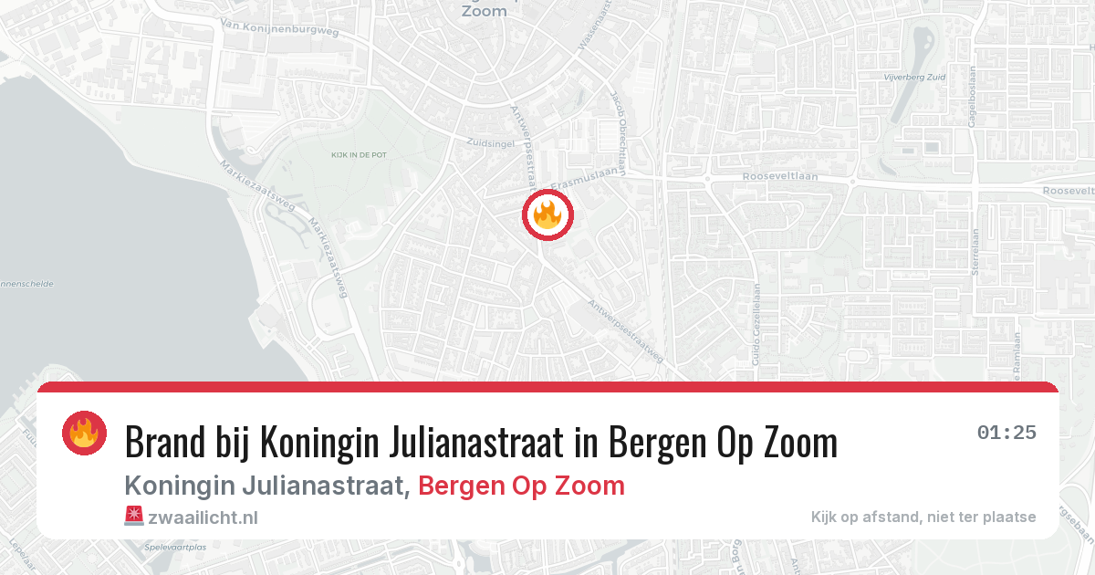 Brand bij Koningin Julianastraat in Bergen Op Zoom — 18 mei 2026