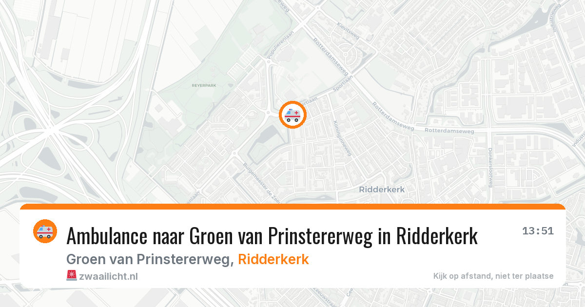 Ambulance naar Groen van Prinstererweg in Ridderkerk — 29 mei 2026