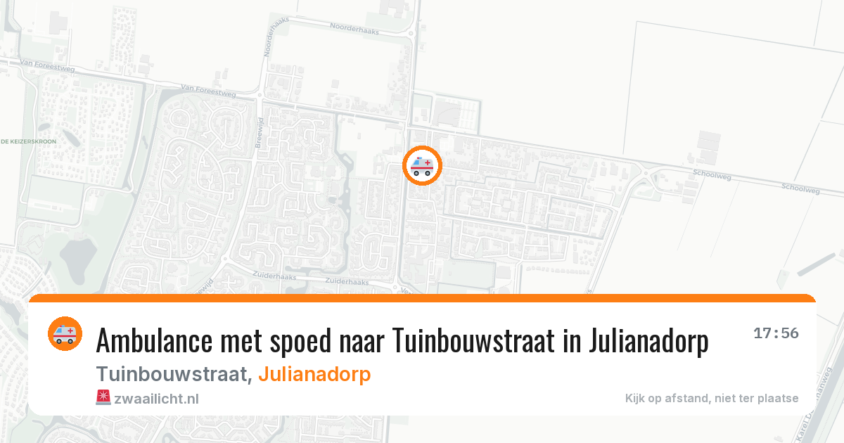 Ambulance met spoed naar Tuinbouwstraat in Julianadorp — 21 apr 2026