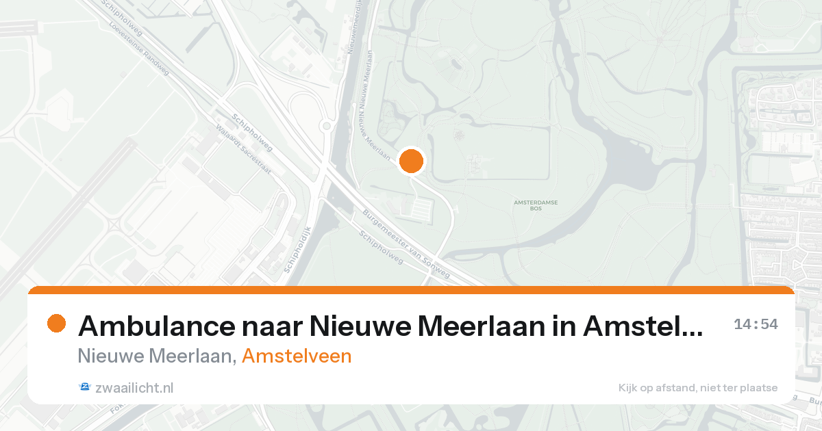 Ambulance naar Nieuwe Meerlaan in Amstelveen — 22 aug 2026