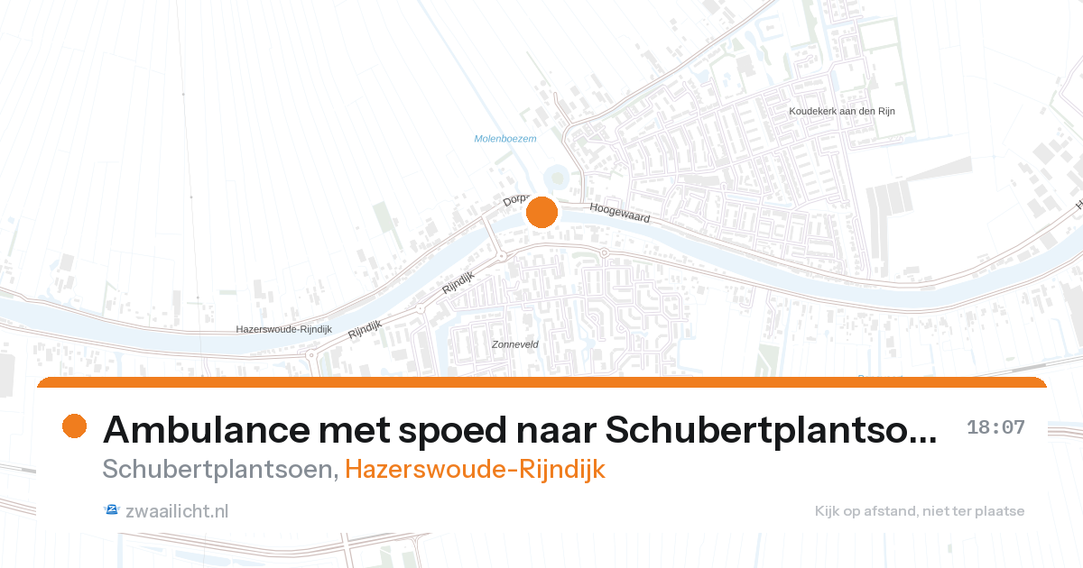 Ambulance met spoed naar Schubertplantsoen in Hazerswoude-Rijndijk — 24 aug 2026