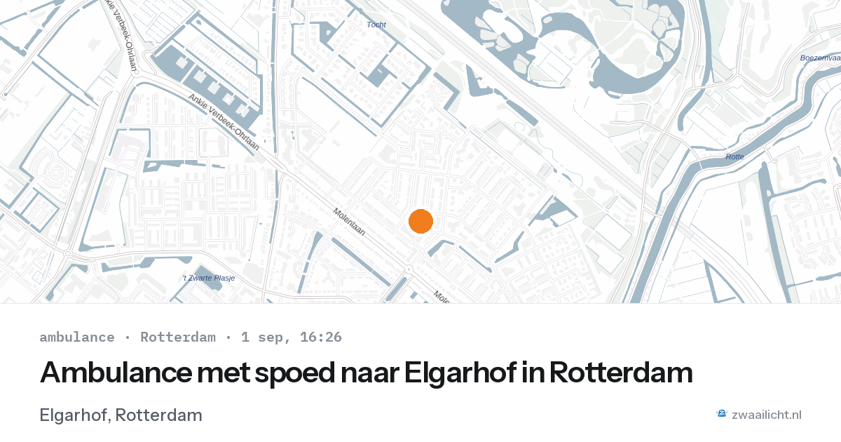 Ambulance met spoed naar Elgarhof in Rotterdam — 1 sep 2026
