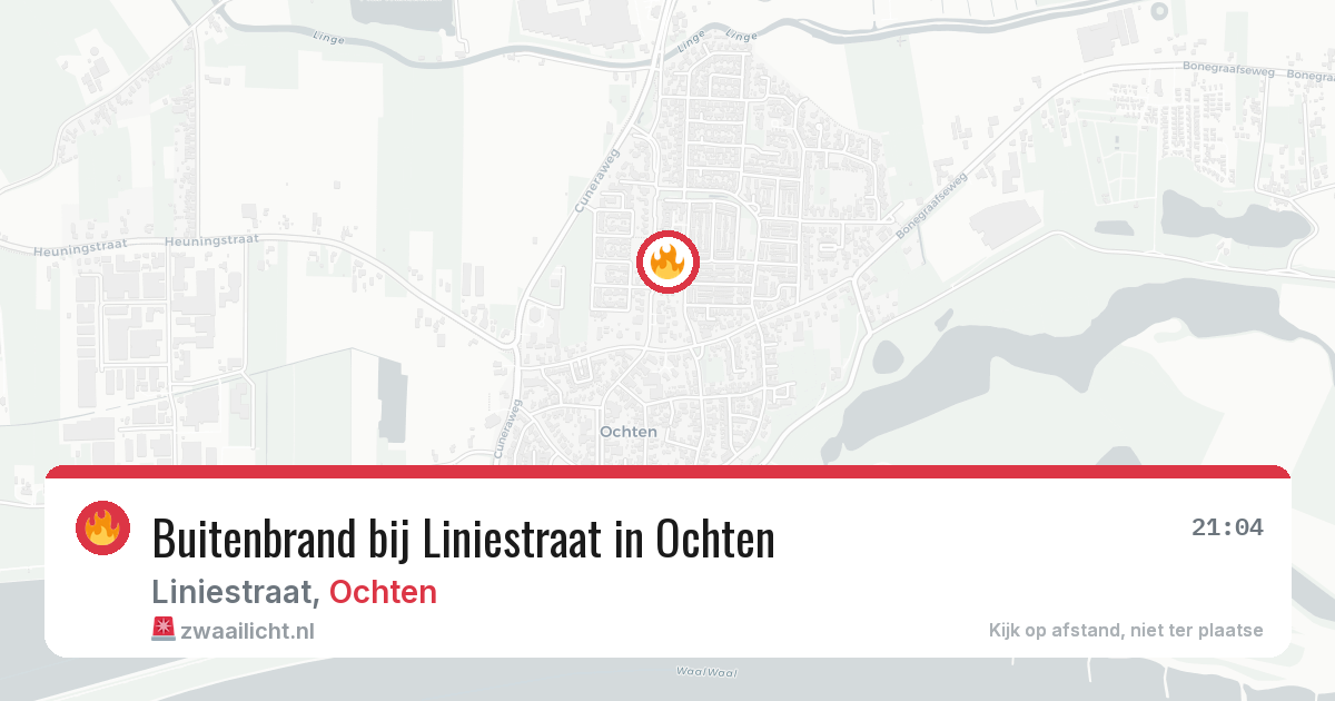 Buitenbrand bij Liniestraat in Ochten — 4 aug 2026