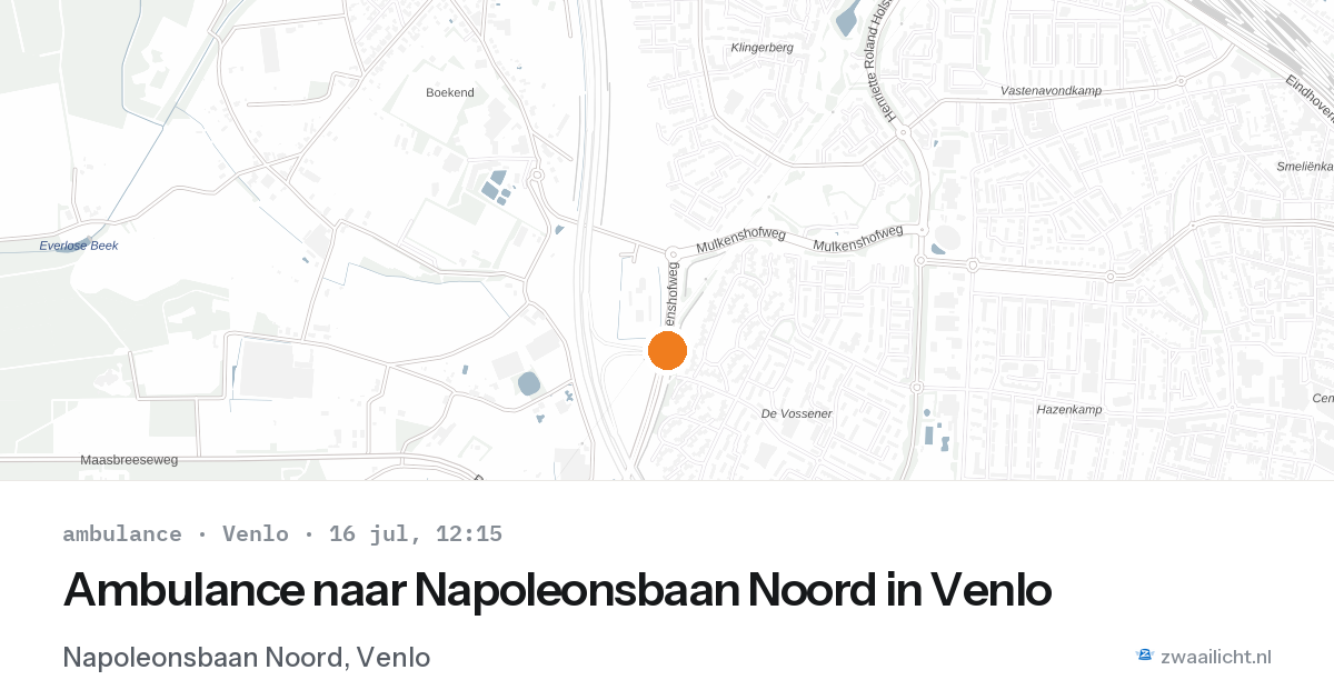 Ambulance naar Napoleonsbaan Noord in Venlo — 16 jul 2026