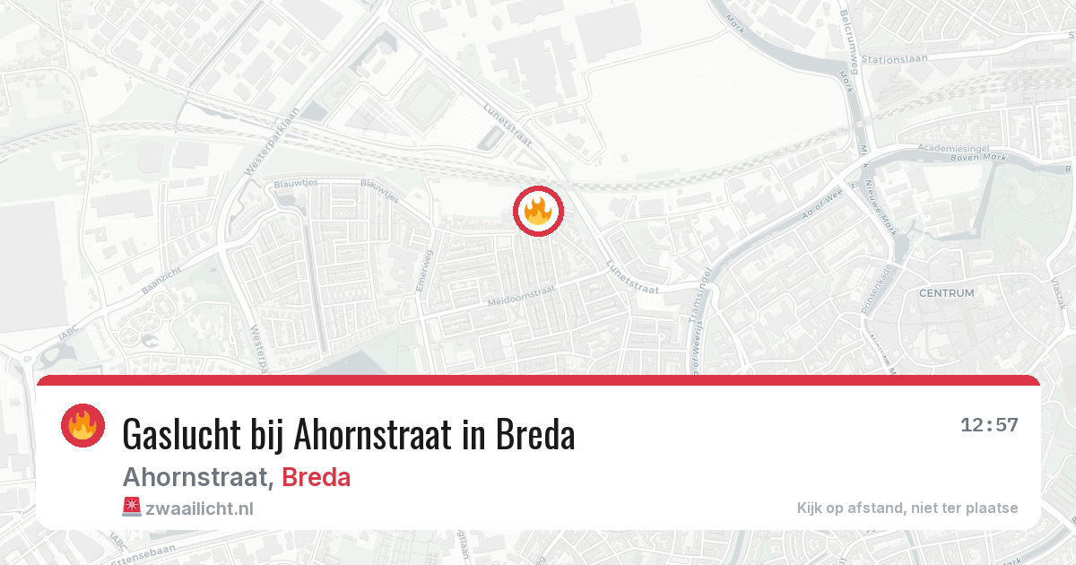 Gaslucht bij Ahornstraat in Breda — 3 jul 2026