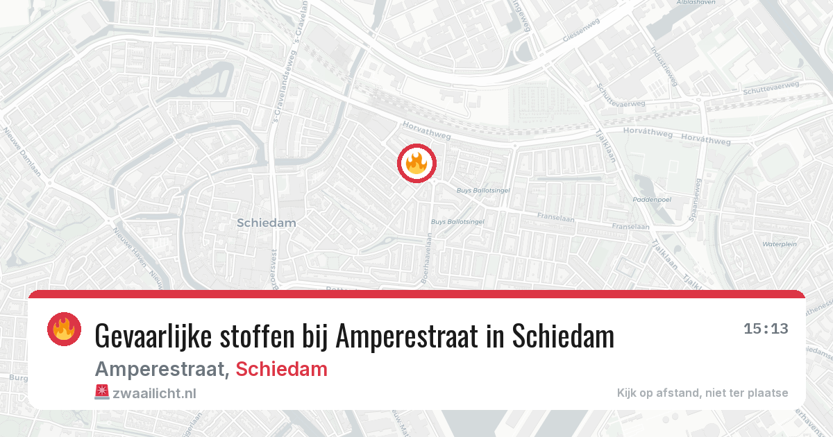 Gevaarlijke stoffen bij Amperestraat in Schiedam — 11 jul 2026