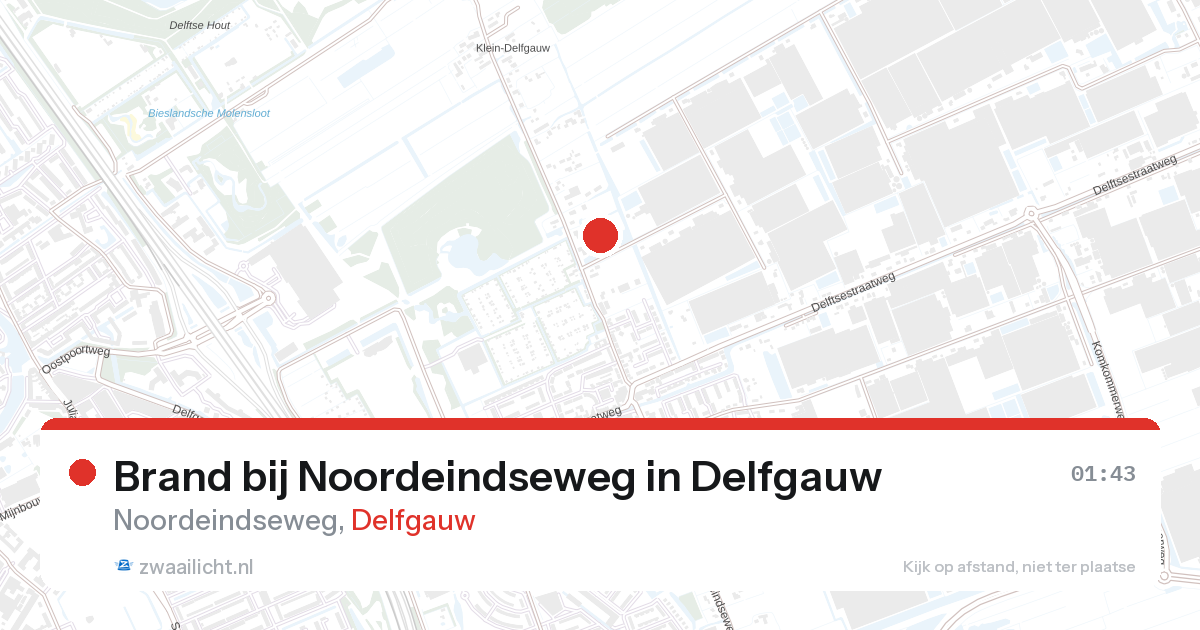Brand bij Noordeindseweg in Delfgauw — 11 mei 2026