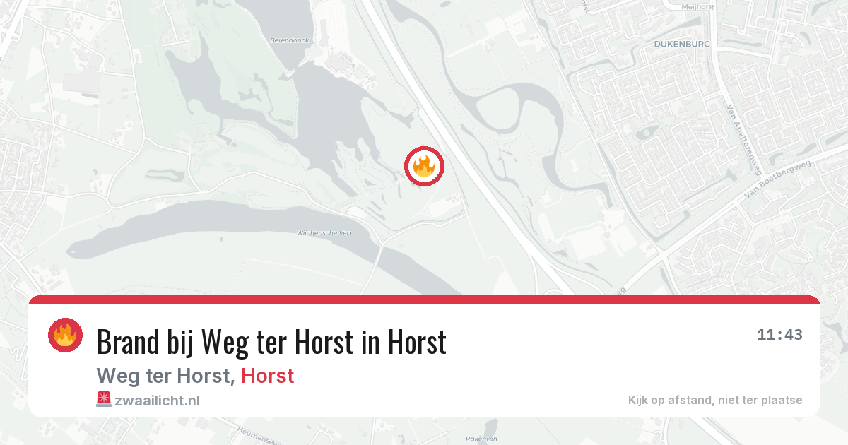 Brand bij Weg ter Horst in Horst — 9 aug 2026