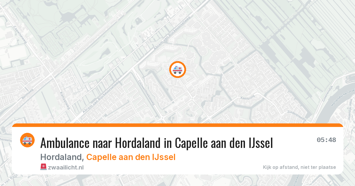 Ambulance naar Hordaland in Capelle aan den IJssel — 16 jul 2026