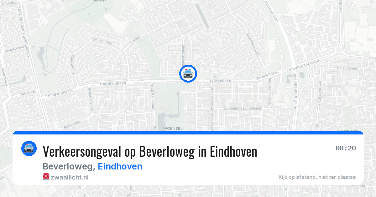 Verkeersongeval op Beverloweg in Eindhoven — 6 mei 2026