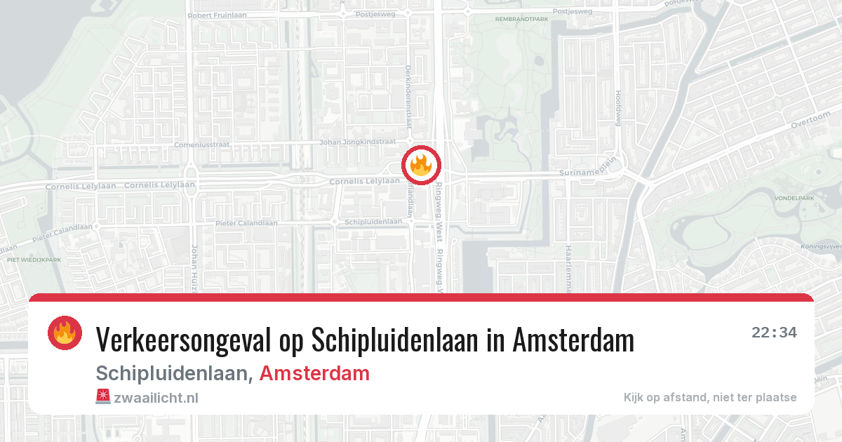 Verkeersongeval op Schipluidenlaan in Amsterdam — 29 jan 2026